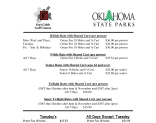 View Fort Cobb course rates.